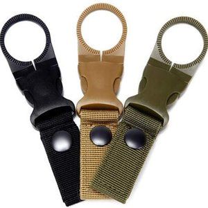 Hangable Portable Water Bottle Buckle Clips Set of 3 Hiking Camping Backpack NWT